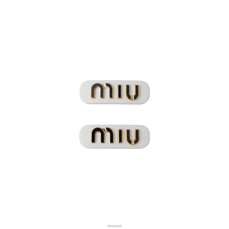 Accessories Plexiglas And Metal Hair Clips Miu Miu XH28Z1119 White/Black