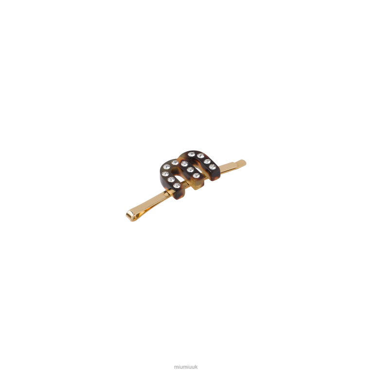 Accessories Plexiglas Hair Clip Miu Miu XH28Z1129 Tortoiseshell