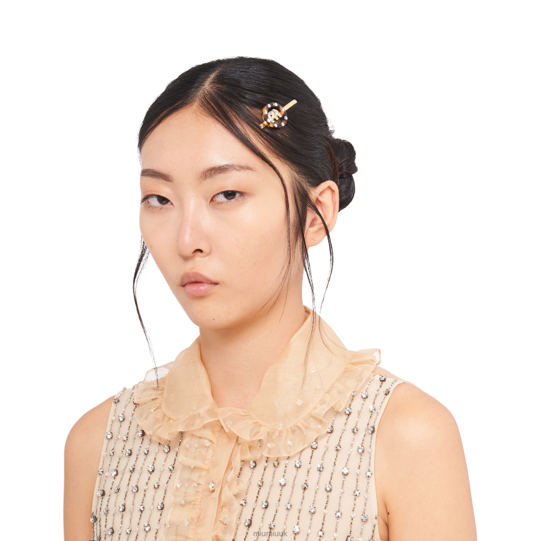 Accessories Plexiglas Hair Clip Miu Miu XH28Z1152 Tortoiseshell