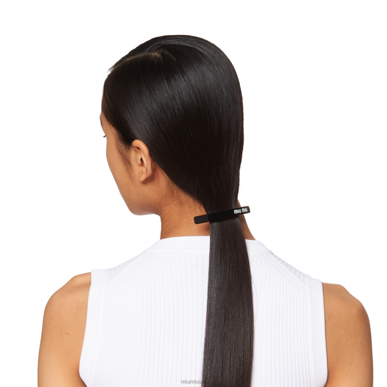 Accessories Plexiglas Hair Clip Miu Miu XH28Z1177 Black/White