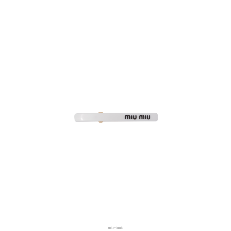 Accessories Plexiglas Hair Clip Miu Miu XH28Z1178 White/Black