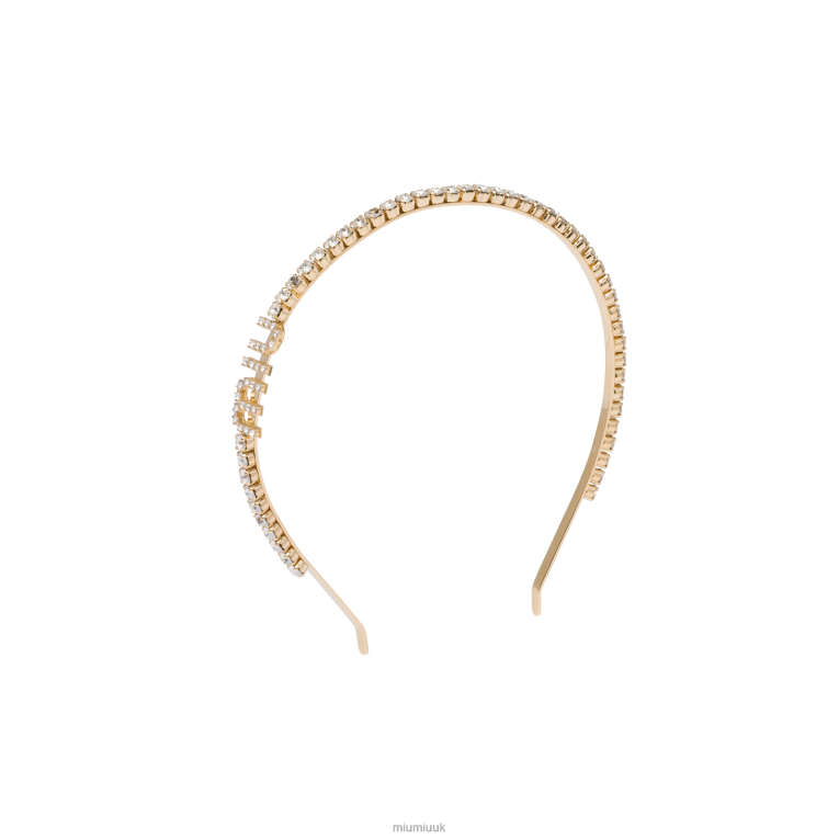 Accessories Rigid Crystal Headband Miu Miu XH28Z1164 Gold/Crystal