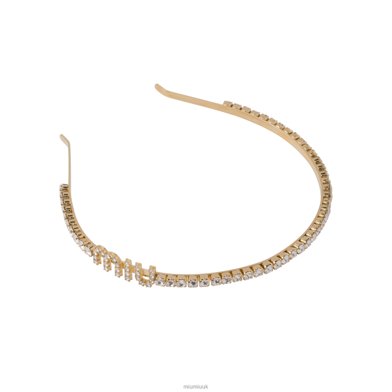 Accessories Rigid Crystal Headband Miu Miu XH28Z1164 Gold/Crystal