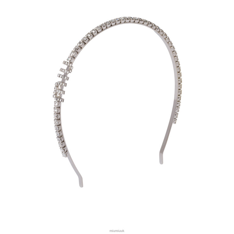 Accessories Rigid Crystal Headband Miu Miu XH28Z1165 Steel/Crystal