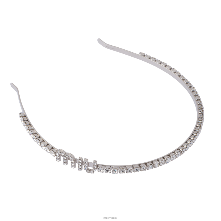 Accessories Rigid Crystal Headband Miu Miu XH28Z1165 Steel/Crystal