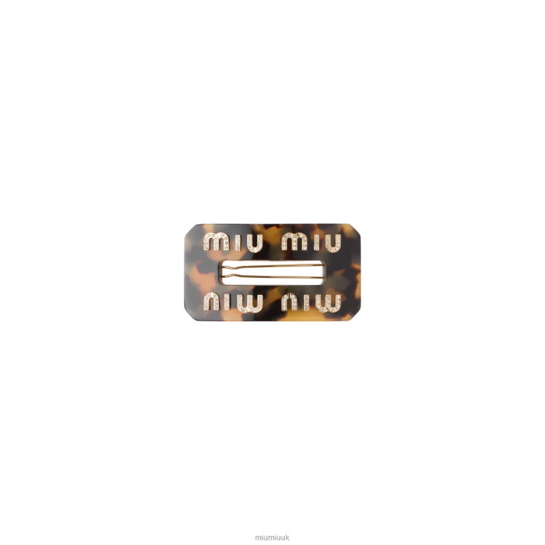 Accessories Rigid Plexiglas Hair Clip Miu Miu XH28Z1128 Tortoiseshell