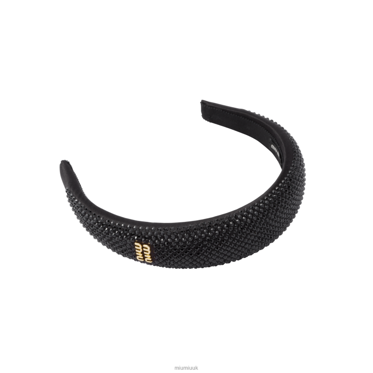 Accessories Satin Headband With Crystals Miu Miu XH28Z1156 Black