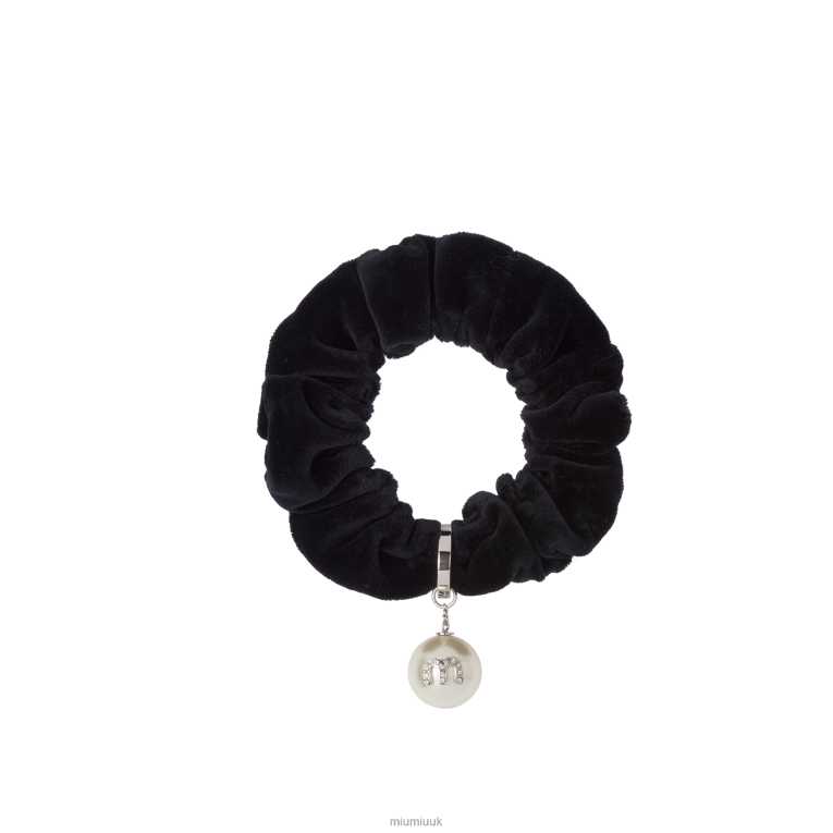 Accessories Velvet Scrunchie Miu Miu XH28Z1167 Black