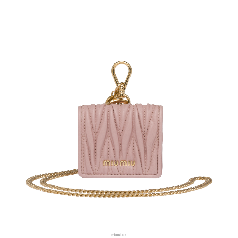 Accessories Matelasse Nappa Leather Airpods Pro Case Miu Miu XH28Z1096 Opal