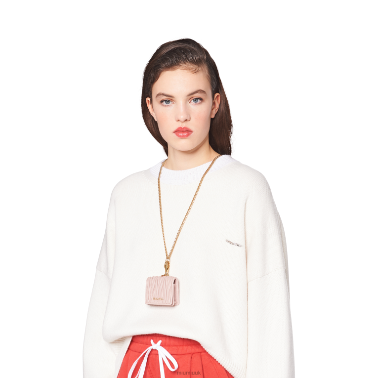 Accessories Matelasse Nappa Leather Airpods Pro Case Miu Miu XH28Z1096 Opal