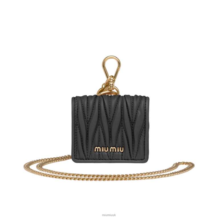 Accessories Matelasse Nappa Leather Airpods Pro Case Miu Miu XH28Z1097 Black