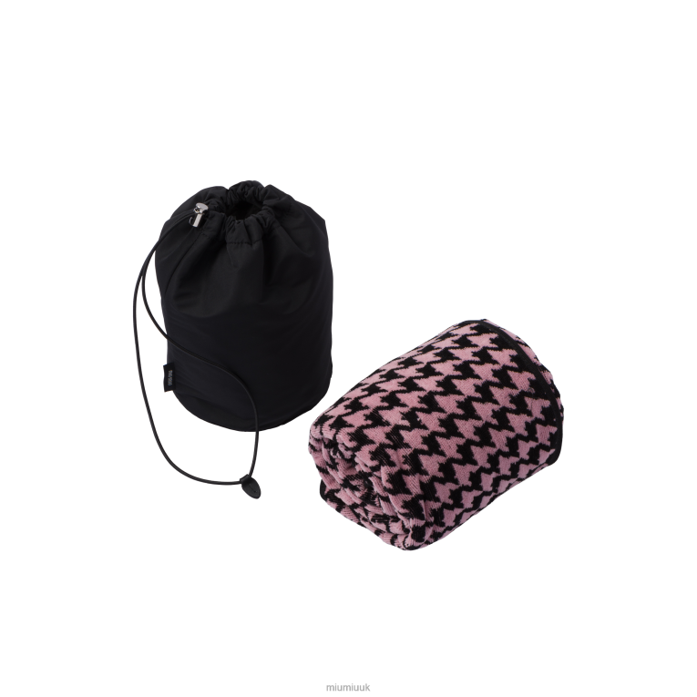 Accessories Faille Beach Towel Bag Miu Miu XH28Z1115 Black/Pink