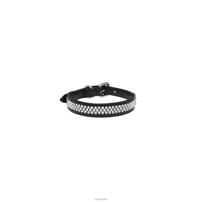 Accessories Leather And Satin Pet Collar Miu Miu XH28Z1106 Black
