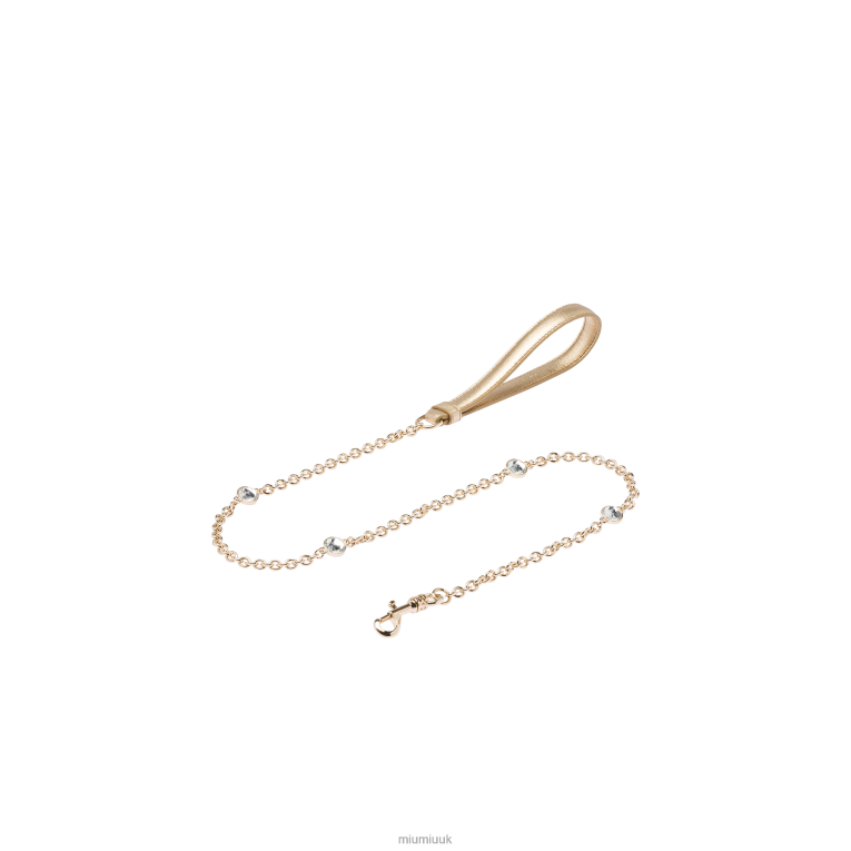 Accessories Leather Leash Miu Miu XH28Z1108 Platinum