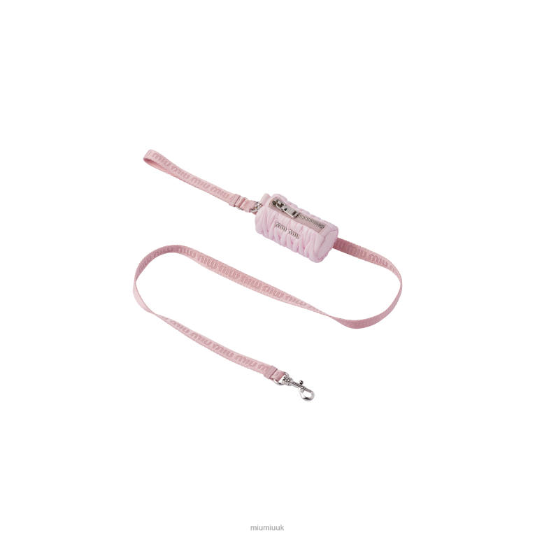 Accessories Woven Tape Leash Miu Miu XH28Z1101 Alabaster Pink