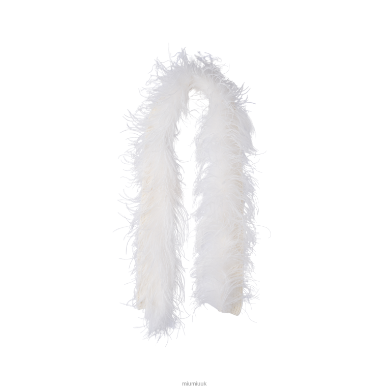 Accessories Cashmere Scarf With Feathers Miu Miu XH28Z1231 White