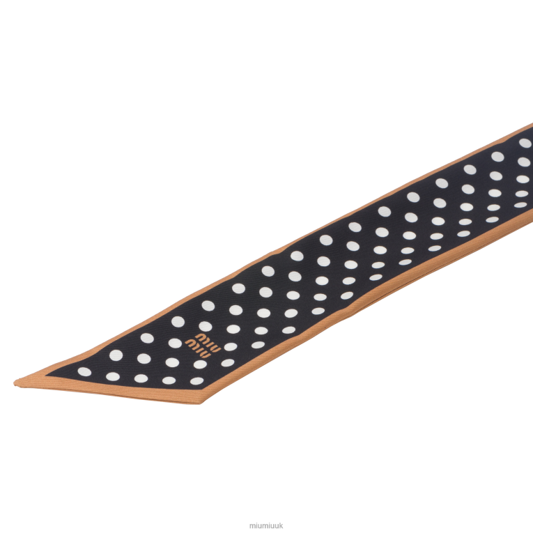 Accessories Printed Twill Scarf Miu Miu XH28Z1233 Black/Caramel
