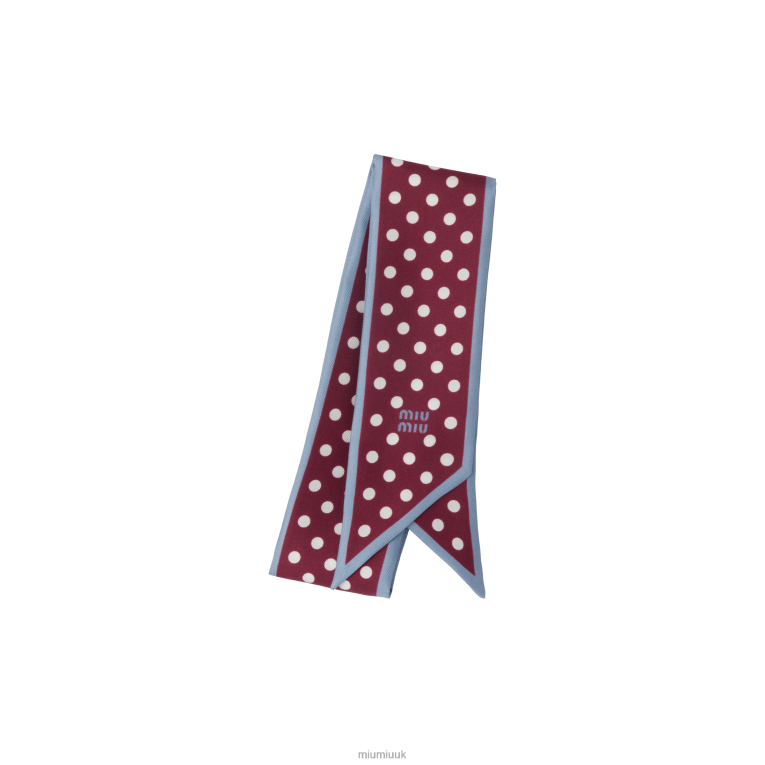 Accessories Printed Twill Scarf Miu Miu XH28Z1234 Amaranth Red/Cornflower