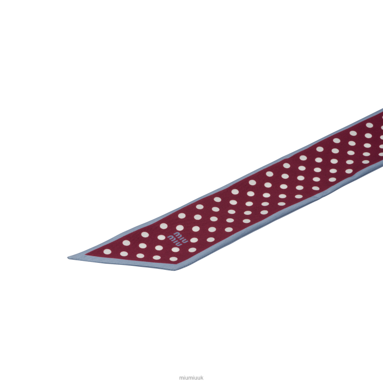 Accessories Printed Twill Scarf Miu Miu XH28Z1234 Amaranth Red/Cornflower