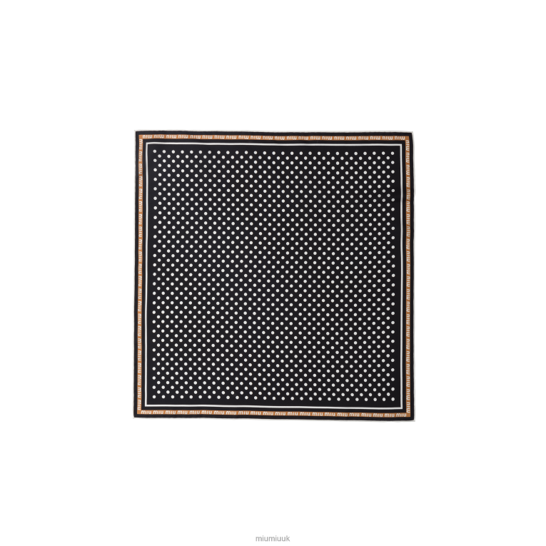 Accessories Printed Twill Scarf Miu Miu XH28Z1235 Black/Caramel