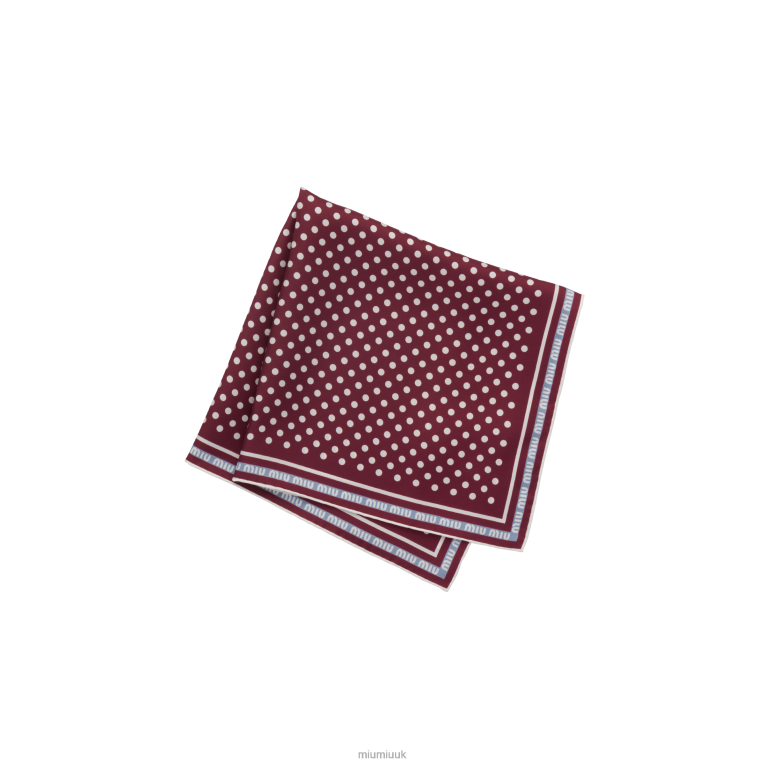 Accessories Printed Twill Scarf Miu Miu XH28Z1236 Amaranth Red/Cornflower