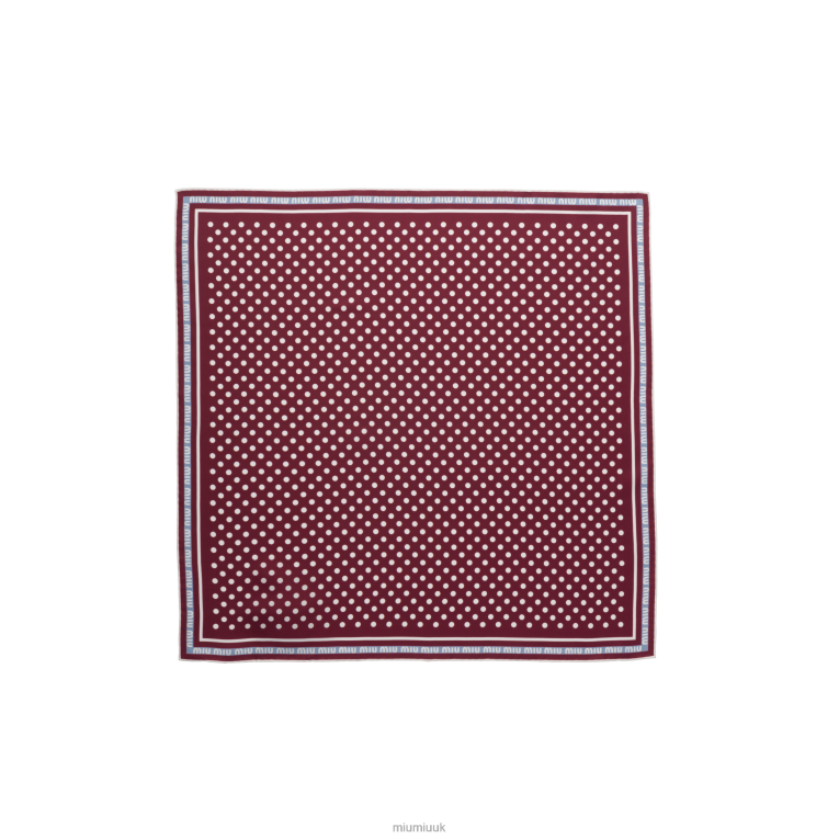 Accessories Printed Twill Scarf Miu Miu XH28Z1236 Amaranth Red/Cornflower