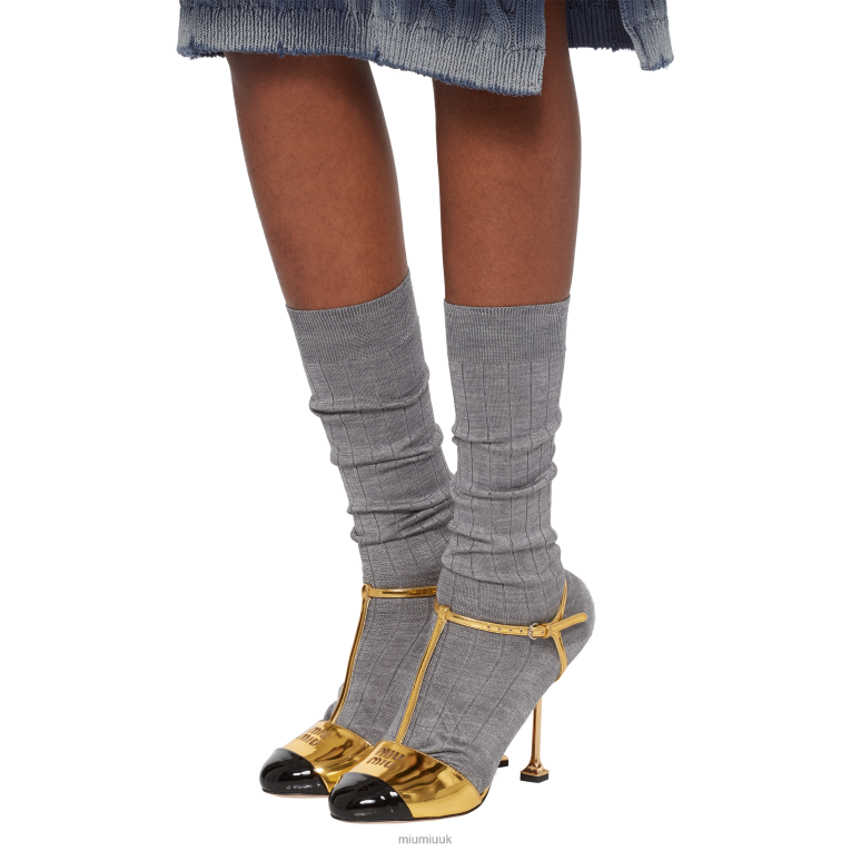 Accessories Silk Socks Miu Miu XH28Z1232 Grey