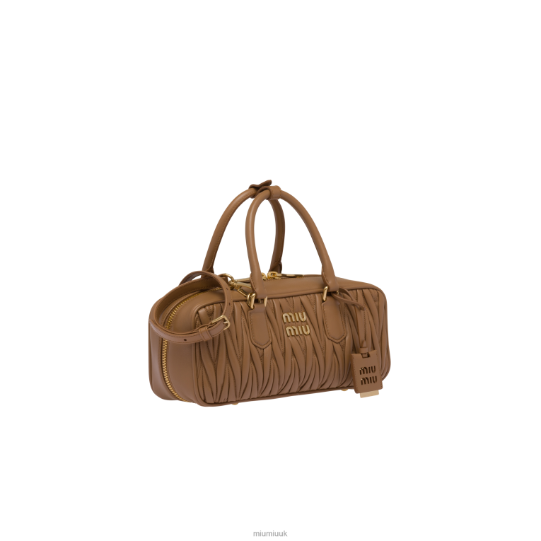 Collection Arcadie Matelasse Nappa Leather Bag Miu Miu XH28Z47 Caramel