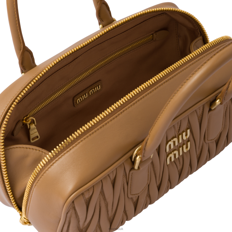 Collection Arcadie Matelasse Nappa Leather Bag Miu Miu XH28Z47 Caramel