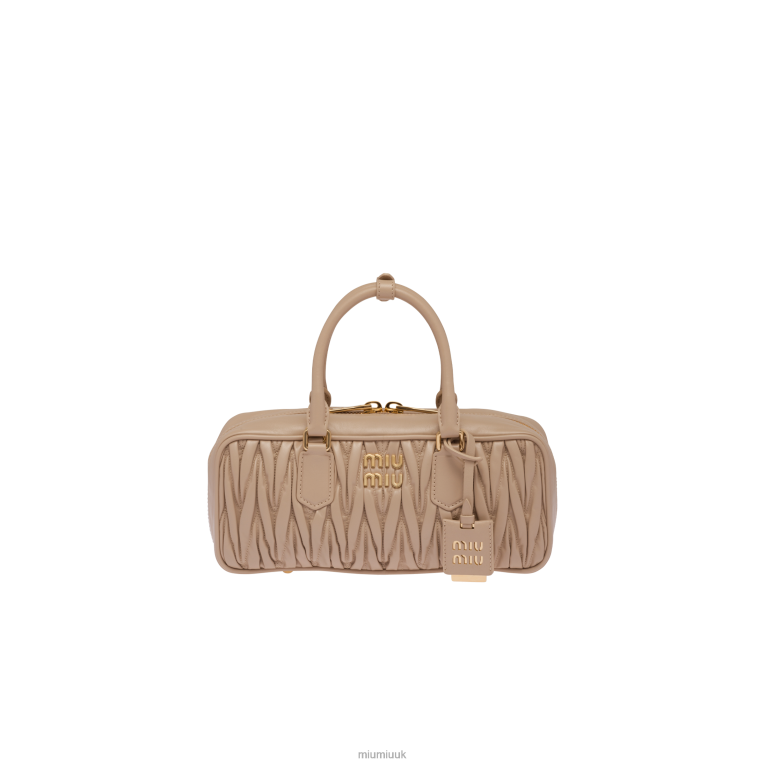 Collection Arcadie Matelasse Nappa Leather Bag Miu Miu XH28Z48 Sand Beige