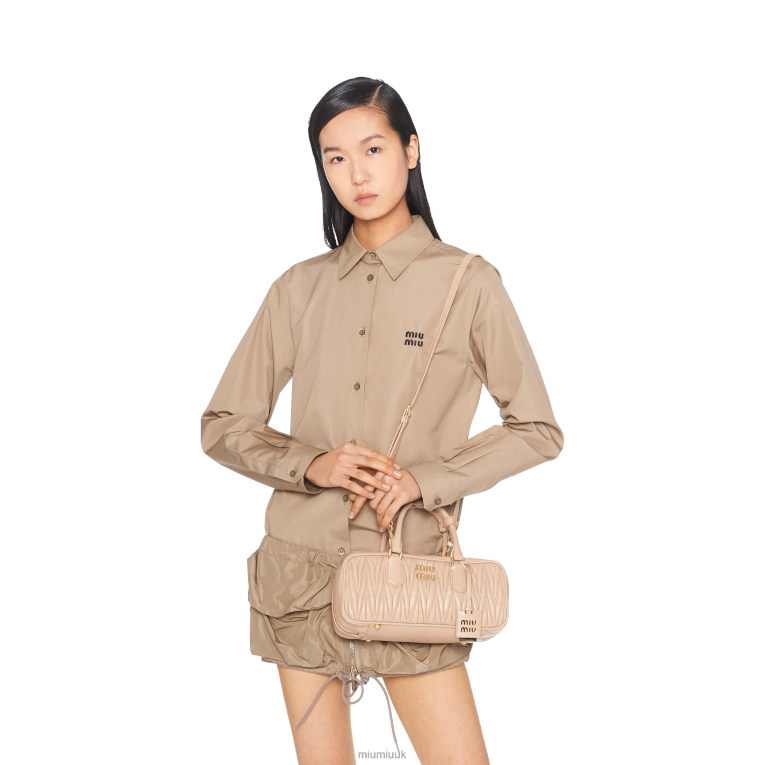 Collection Arcadie Matelasse Nappa Leather Bag Miu Miu XH28Z48 Sand Beige