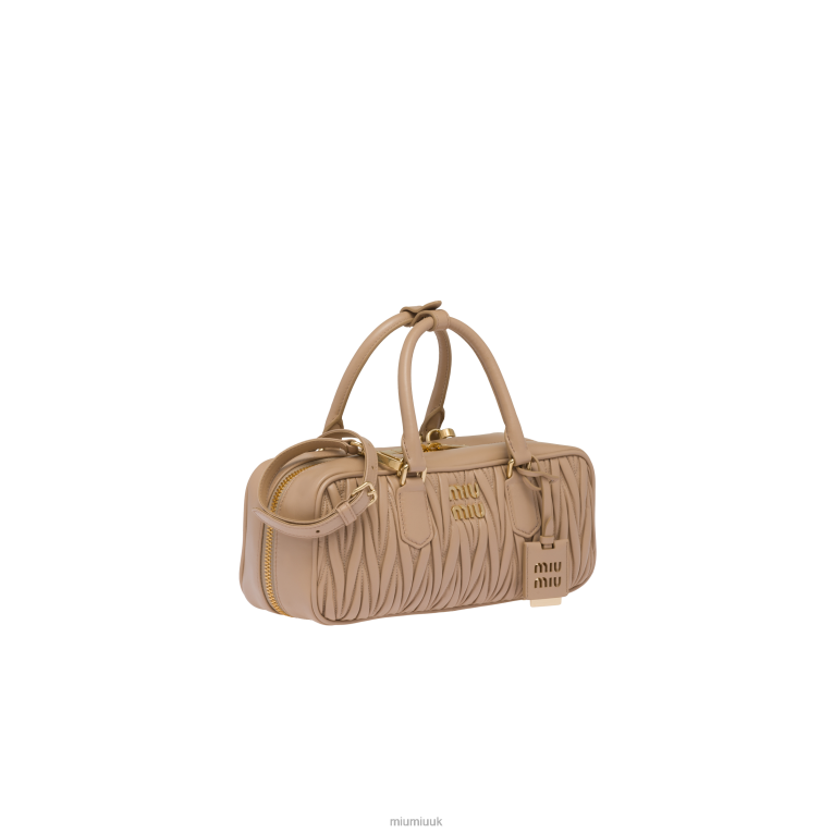 Collection Arcadie Matelasse Nappa Leather Bag Miu Miu XH28Z48 Sand Beige