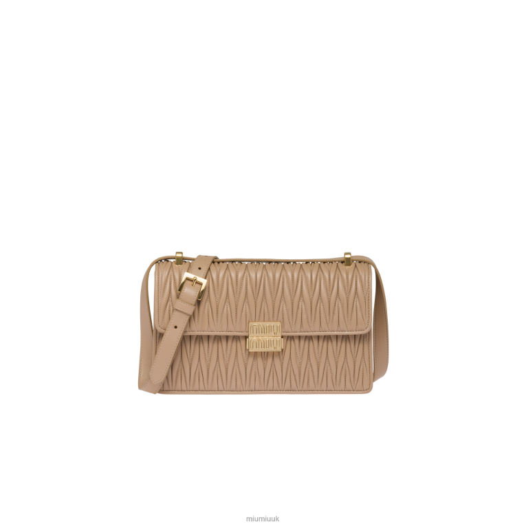 Collection Matelasse Nappa Leather Bag Miu Miu XH28Z76 Sand Beige