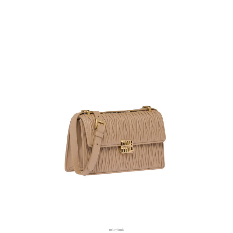 Collection Matelasse Nappa Leather Bag Miu Miu XH28Z76 Sand Beige