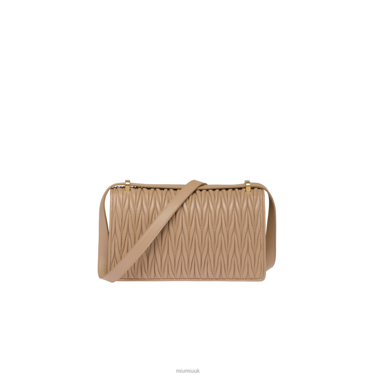 Collection Matelasse Nappa Leather Bag Miu Miu XH28Z76 Sand Beige