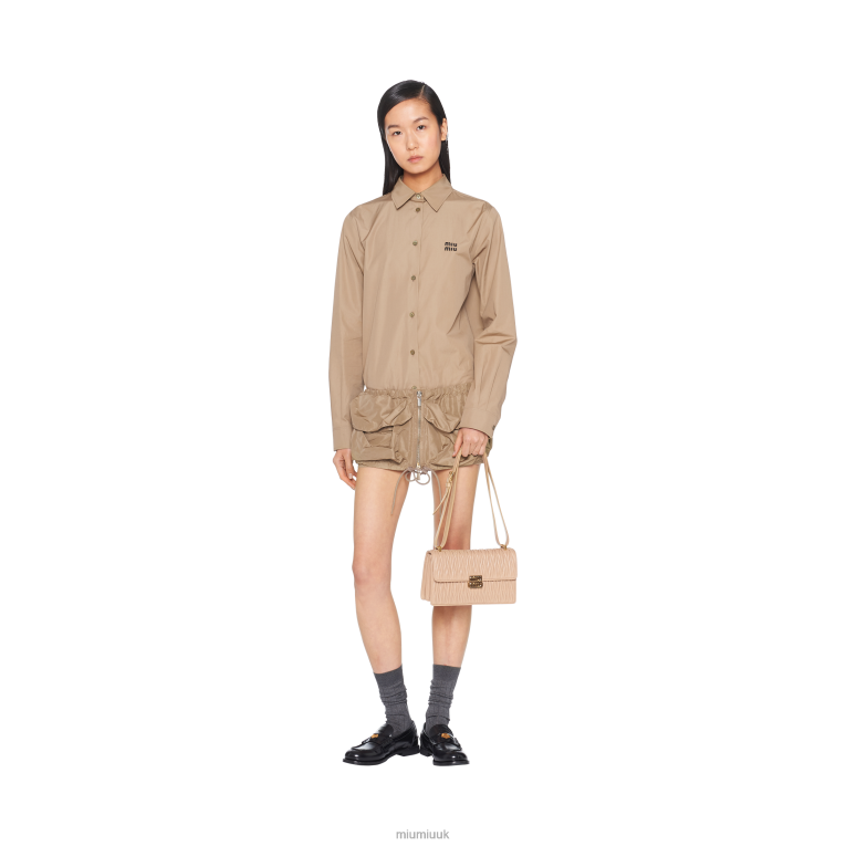 Collection Matelasse Nappa Leather Bag Miu Miu XH28Z76 Sand Beige