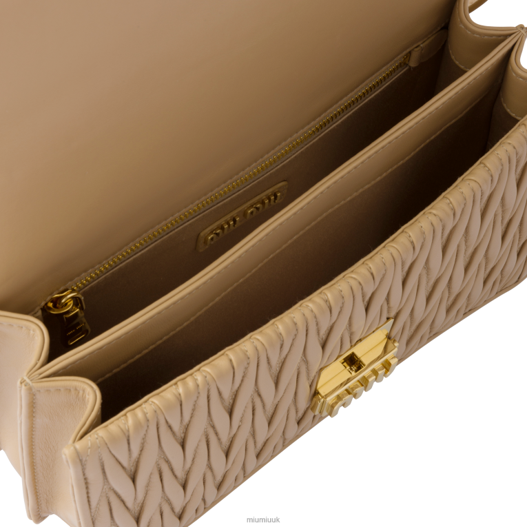 Collection Matelasse Nappa Leather Bag Miu Miu XH28Z76 Sand Beige