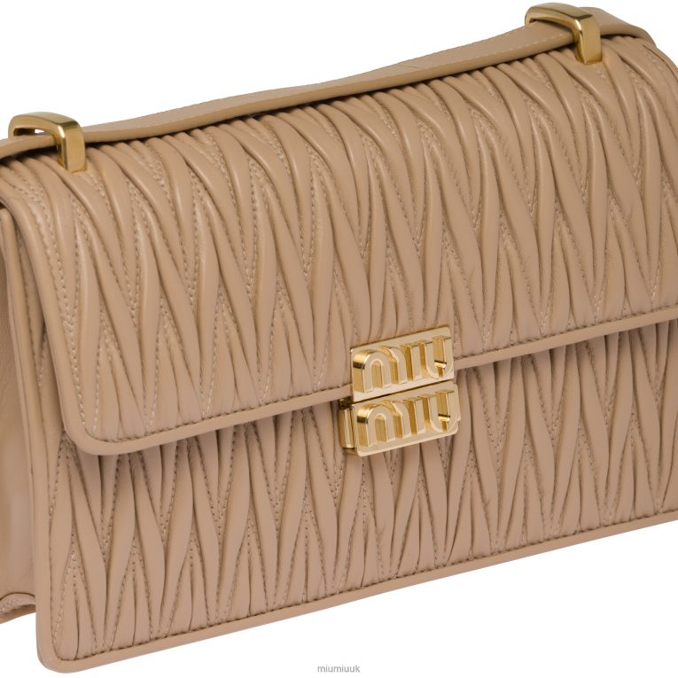Collection Matelasse Nappa Leather Bag Miu Miu XH28Z76 Sand Beige