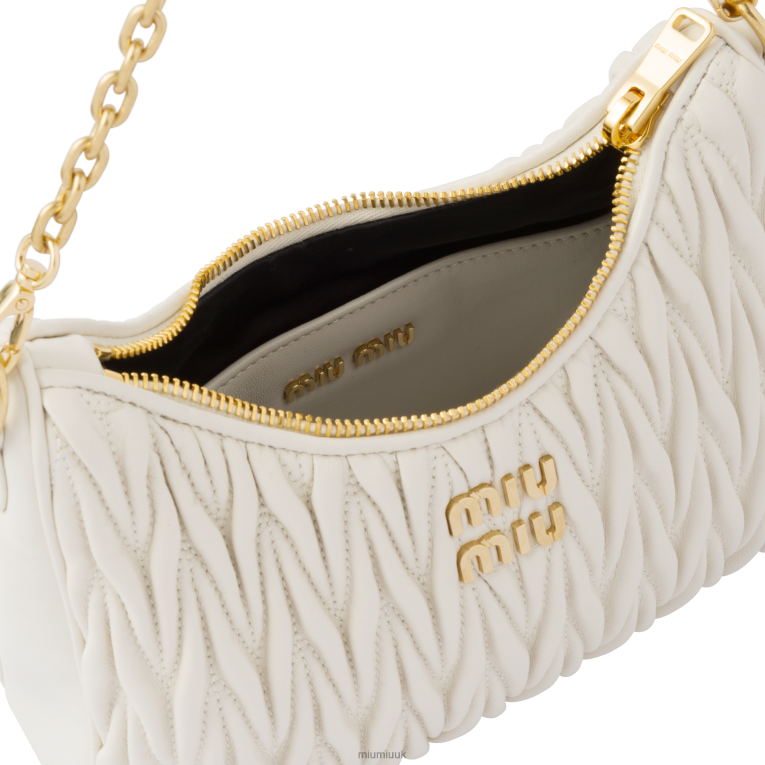 Collection Matelasse Nappa Leather Shoulder Bag Miu Miu XH28Z57 White
