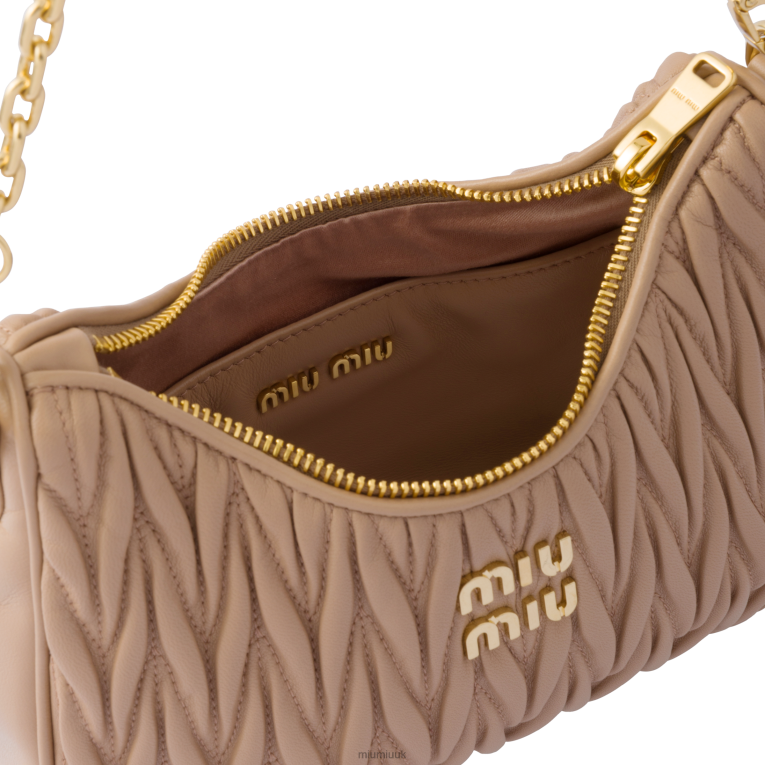 Collection Matelasse Nappa Leather Shoulder Bag Miu Miu XH28Z58 Cameo
