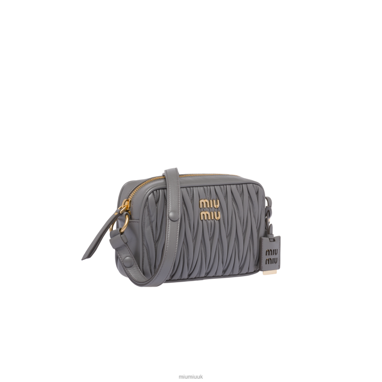 Collection Matelasse Nappa Leather Shoulder Bag Miu Miu XH28Z72 Marble Gray