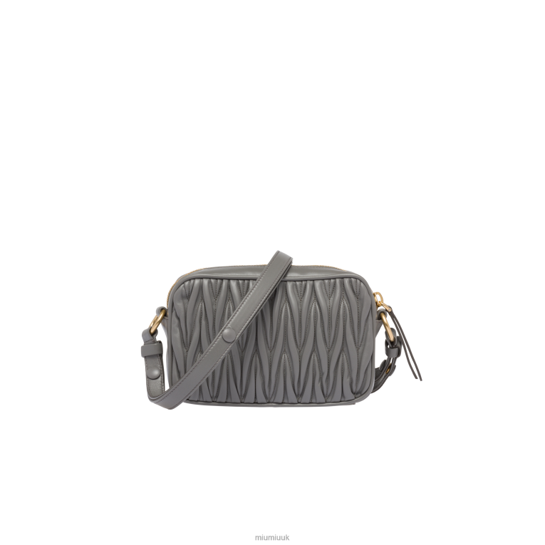 Collection Matelasse Nappa Leather Shoulder Bag Miu Miu XH28Z72 Marble Gray