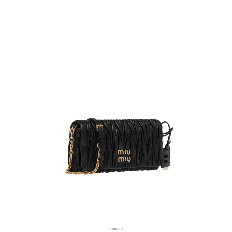 Collection Matelasse Nappa Leather Shoulder Bag Miu Miu XH28Z73 Black