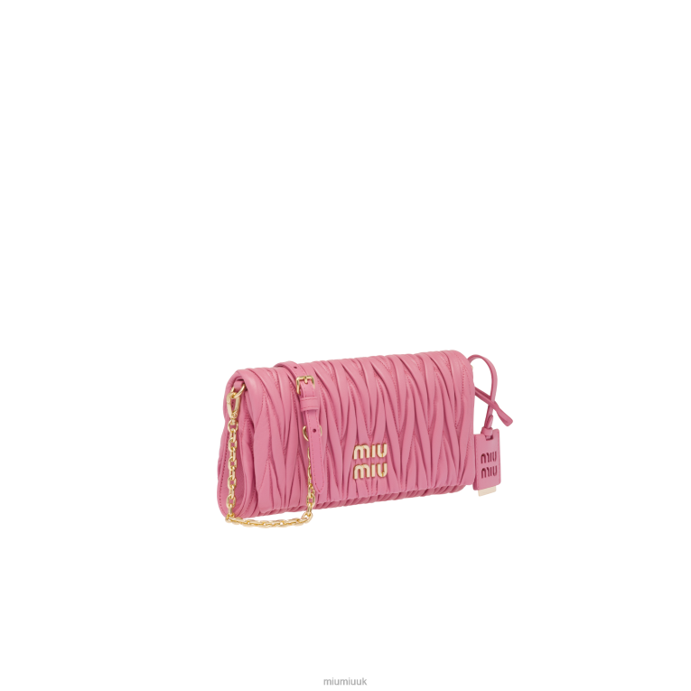 Collection Matelasse Nappa Leather Shoulder Bag Miu Miu XH28Z75 Begonia Pink