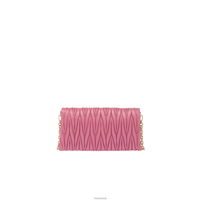 Collection Matelasse Nappa Leather Shoulder Bag Miu Miu XH28Z75 Begonia Pink