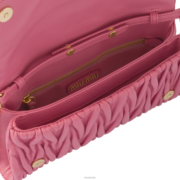 Collection Matelasse Nappa Leather Shoulder Bag Miu Miu XH28Z75 Begonia Pink
