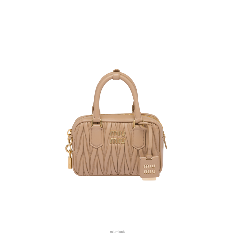 Collection Matelasse Nappa Leather Top-handle Bag Miu Miu XH28Z40 Sand Beige