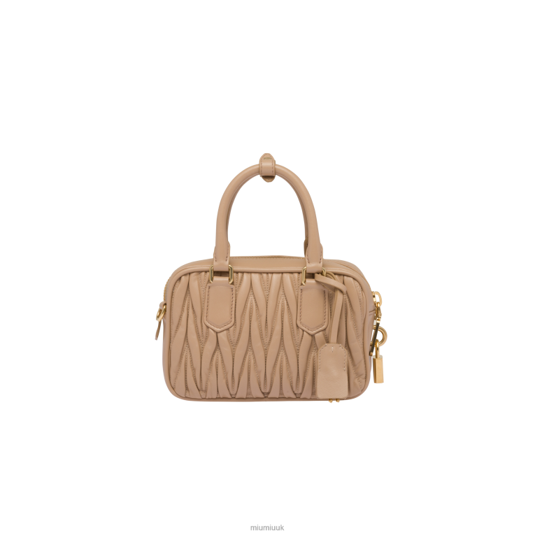 Collection Matelasse Nappa Leather Top-handle Bag Miu Miu XH28Z40 Sand Beige