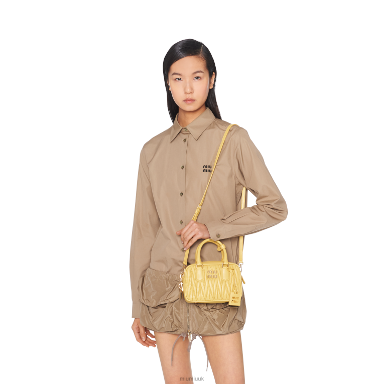 Collection Matelasse Nappa Leather Top-handle Bag Miu Miu XH28Z41 Pineapple