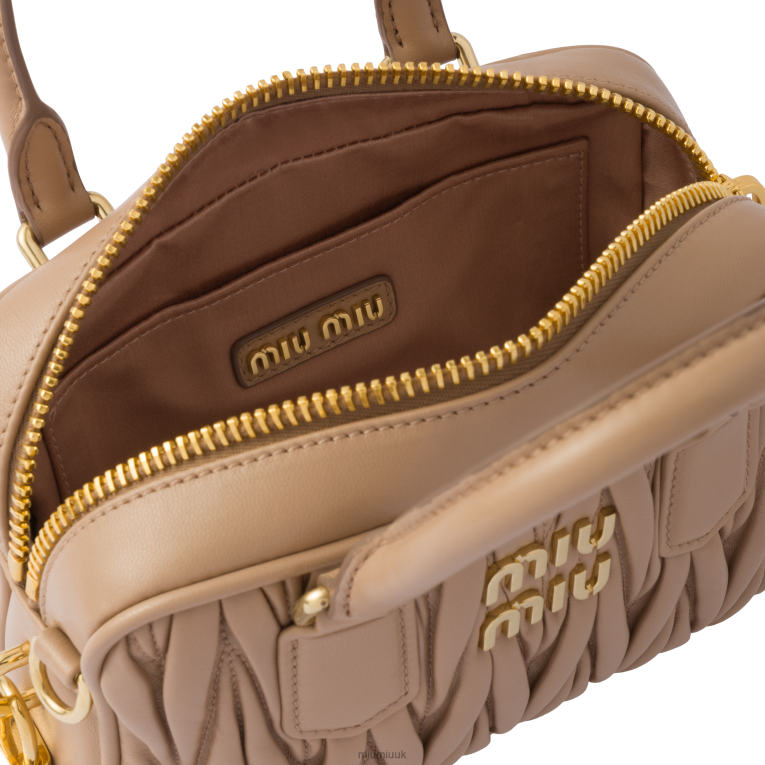 Collection Matelasse Nappa Leather Top-handle Bag Miu Miu XH28Z43 Cameo